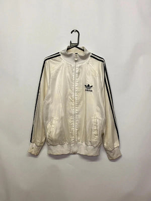 Adidas Originals White Track Jacket with Black Trefoil Logo