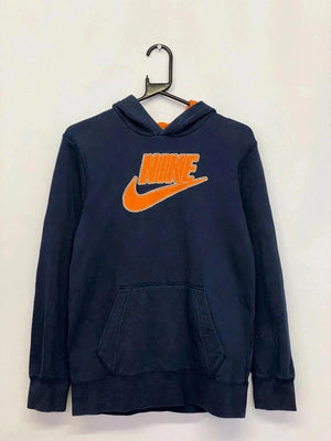 Nike Sportswear Navy & Orange Hoodie - Size L (160–165)