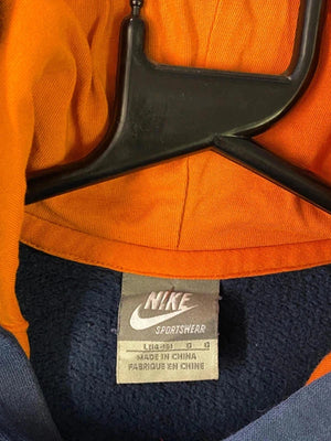 Nike Sportswear Navy & Orange Hoodie - Size L (160–165)