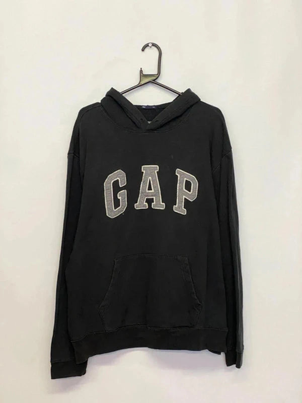 Black GAP Logo Hoodie with Fleece Lining - Size Unknown (Fits M/L)
