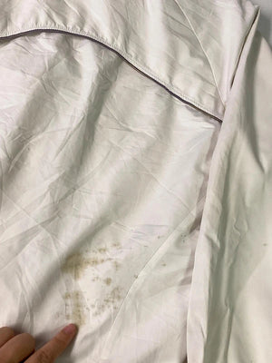 Vintage Nike Cream Hooded Windbreaker Jacket – Size M (160 cm)