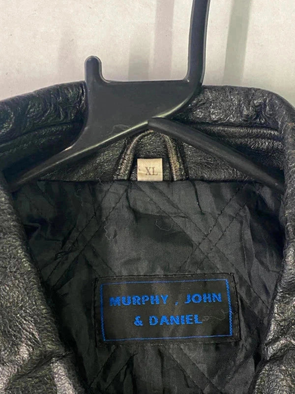 Murphy, John & Daniel Black Faux Leather Jacket – Size XL