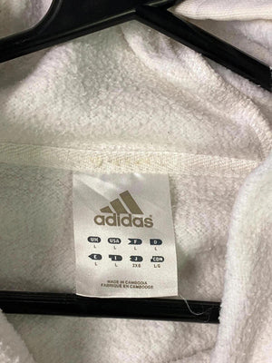 Adidas White 3-Stripes Hoodie – Men’s L