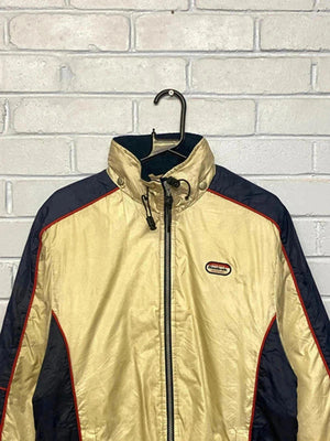 Vintage Reebok Athletic Department Windbreaker Jacket – Beige/Navy – 90s Y2K