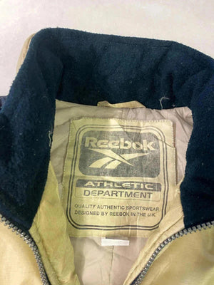 Vintage Reebok Athletic Department Windbreaker Jacket – Beige/Navy – 90s Y2K