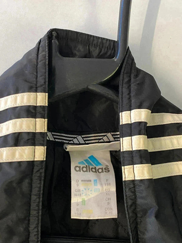 Vintage Adidas 3-Stripes Windbreaker Jacket – Black/White – Size XL