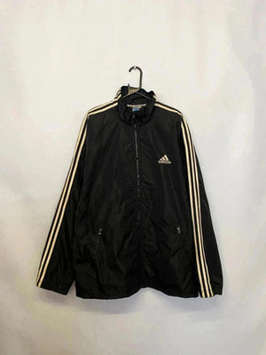 Vintage Adidas 3-Stripes Windbreaker Jacket – Black/White – Size XL