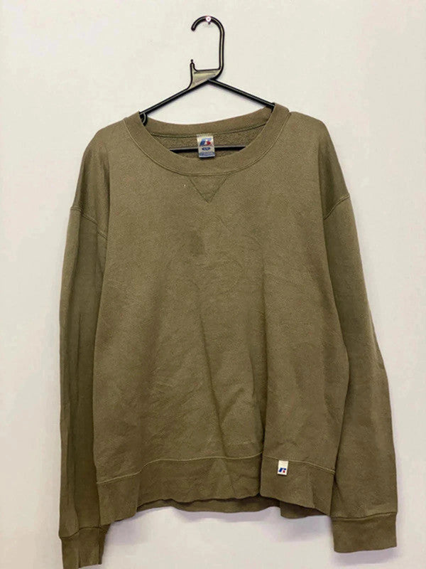 Vintage Russell Athletic Olive Green Crewneck Sweatshirt – Size LT – Made in Mexico