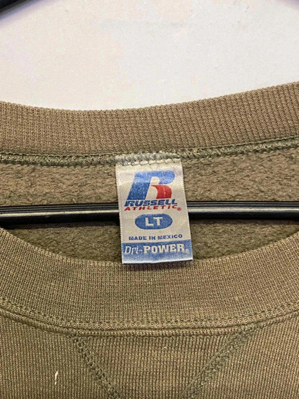 Vintage Russell Athletic Olive Green Crewneck Sweatshirt – Size LT – Made in Mexico