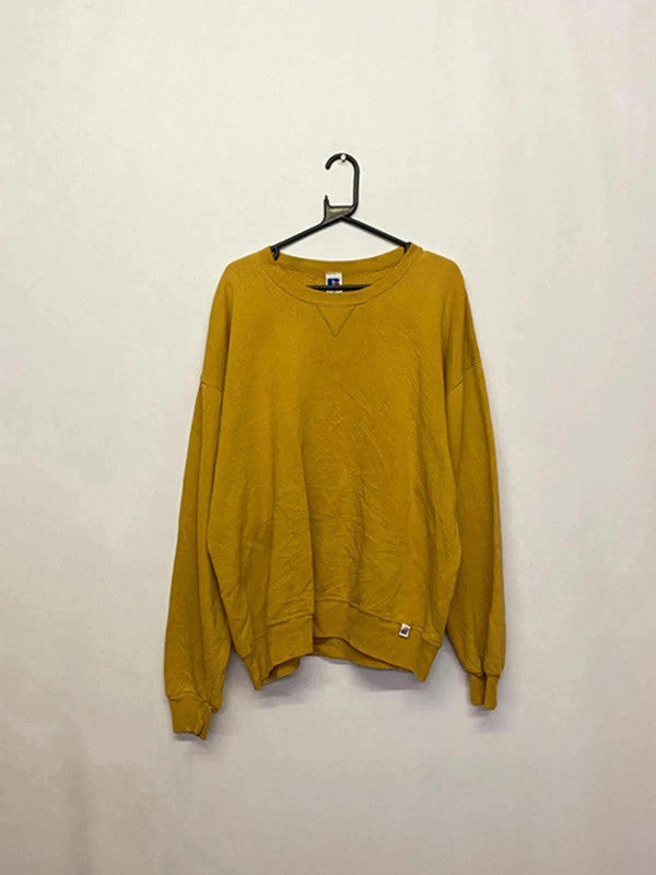 Vintage Russell Athletic Mustard Yellow Sweatshirt – Size XXL – Made in Mexico