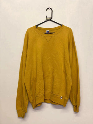 Vintage Russell Athletic Mustard Yellow Sweatshirt – Size XXL – Made in Mexico
