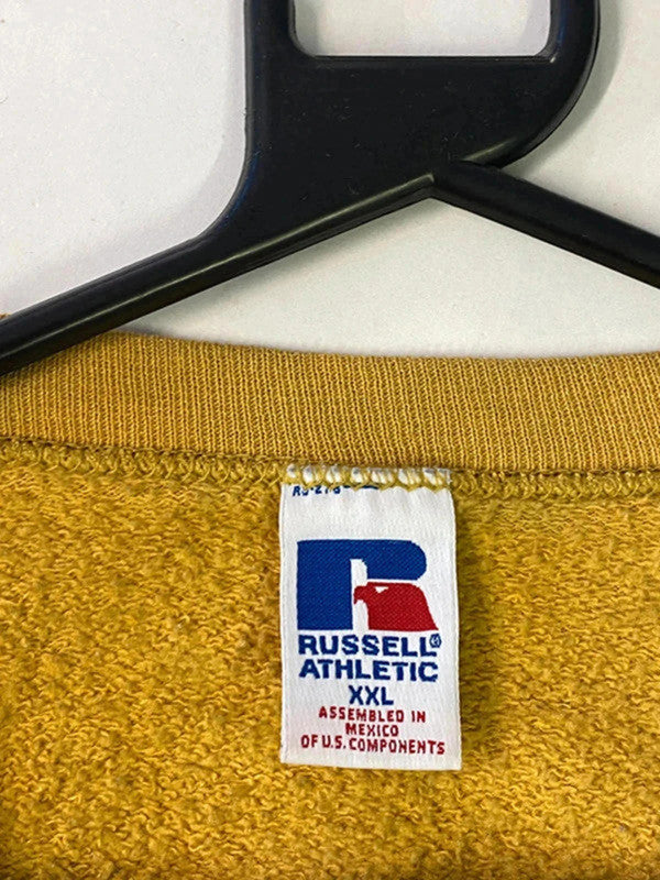Vintage Russell Athletic Mustard Yellow Sweatshirt – Size XXL – Made in Mexico