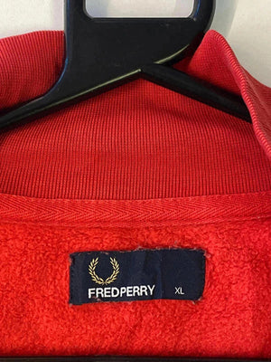Fred Perry Red Full-Zip Track Jacket – Size XL – Laurel Wreath Logo