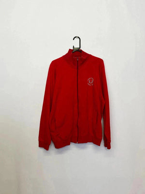 Fred Perry Red Full-Zip Track Jacket – Size XL – Laurel Wreath Logo