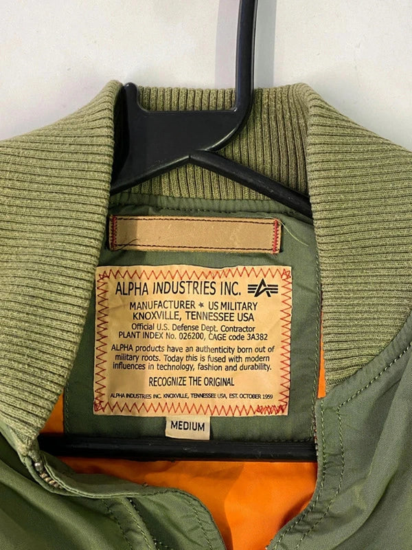 Alpha Industries MA-1 Bomber Jacket – Sage Green – Size M