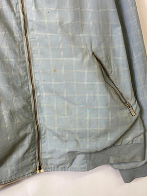 Vintage Lacoste Light Blue Checked Bomber Jacket – Size 56/7 (XXL)
