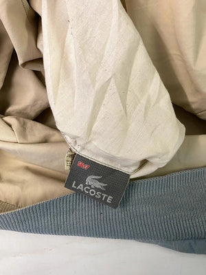 Vintage Lacoste Light Blue Checked Bomber Jacket – Size 56/7 (XXL)