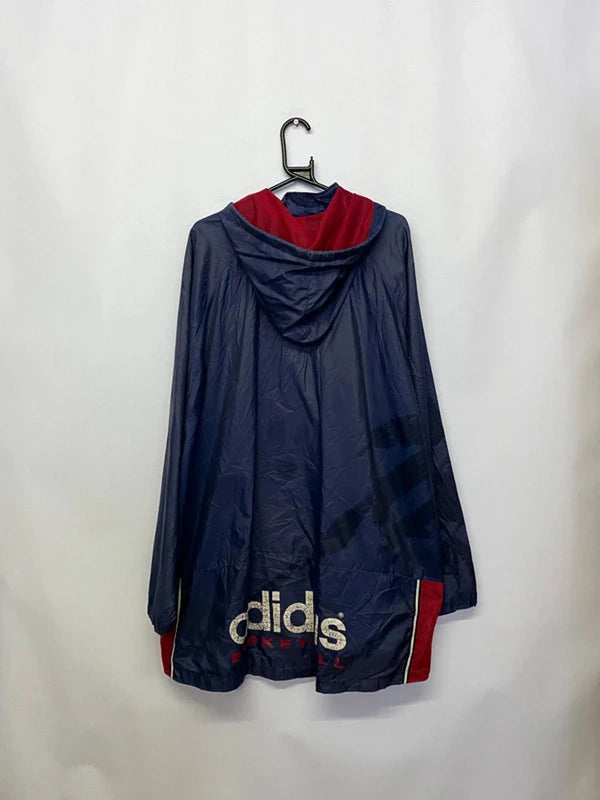 Adidas Navy & Red Hooded Windbreaker Jacket – Men’s XXL