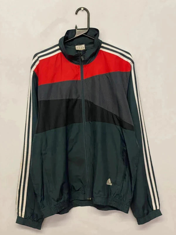 Adidas Track Jacket – Red/Navy/Black Colorblock (Men’s 2XL / UK 44–46)