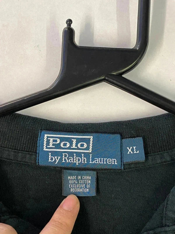 Polo Ralph Lauren Black Polo Shirt – Size XL – Red Logo