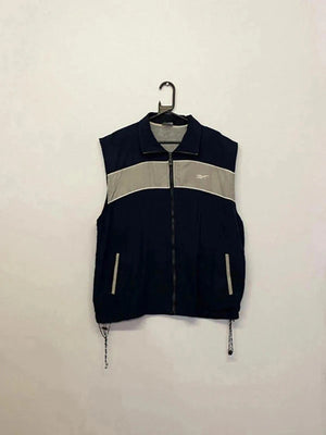 Vintage Reebok Windbreaker Vest – Navy & Grey – Size XL