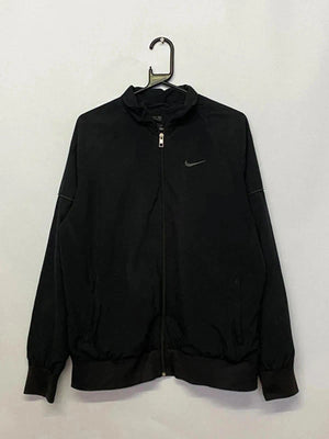 Nike Black Full-Zip Jacket with Embroidered Swoosh - Size L