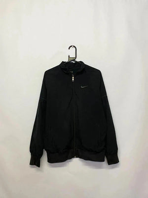Nike Black Full-Zip Jacket with Embroidered Swoosh - Size L