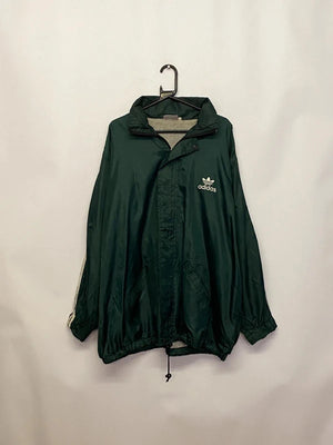 Vintage Adidas Trefoil Windbreaker Jacket – Forest Green – Size XL