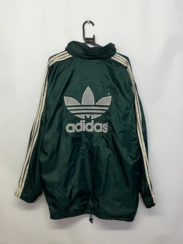 Vintage Adidas Trefoil Windbreaker Jacket – Forest Green – Size XL