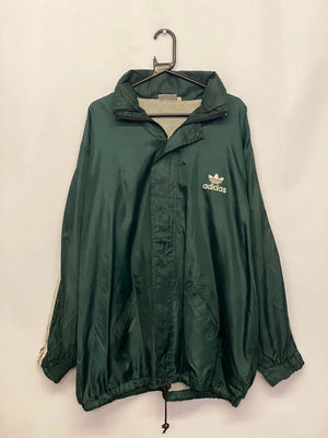 Vintage Adidas Trefoil Windbreaker Jacket – Forest Green – Size XL