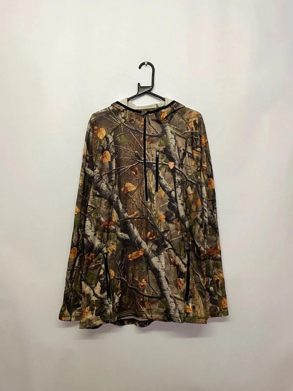 Camo Grid-Fleece Pullover Hunting Hoodie