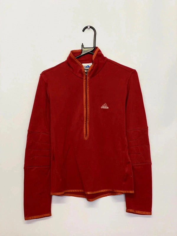 Vintage Adidas Red 1/4 Zip Top (UK 12 / EU 40)