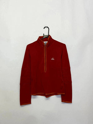 Vintage Adidas Red 1/4 Zip Top (UK 12 / EU 40)