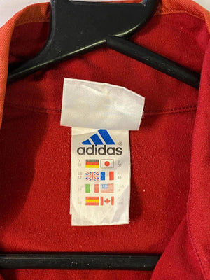 Vintage Adidas Red 1/4 Zip Top (UK 12 / EU 40)