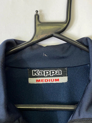 Kappa Navy Full-Zip Track Jacket with Logo Tape Sleeves – Size M