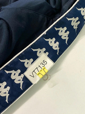 Kappa Navy Full-Zip Track Jacket with Logo Tape Sleeves – Size M