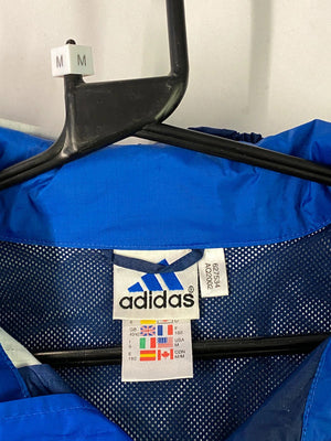 Adidas Blue 3-Stripes Windbreaker Jacket – Size M