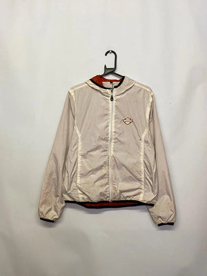 Harley-Davidson Beige Hooded Windbreaker Jacket – Men’s L