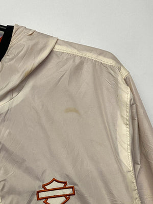 Harley-Davidson Beige Hooded Windbreaker Jacket – Men’s L
