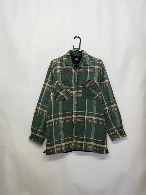 Dickies Green Checked Quilted Flannel Shirt Jacket – Men’s L