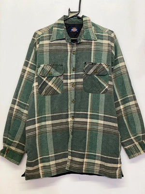 Dickies Green Checked Quilted Flannel Shirt Jacket – Men’s L