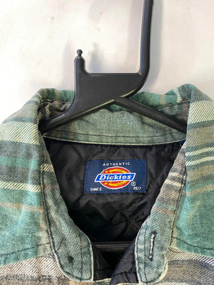 Dickies Green Checked Quilted Flannel Shirt Jacket – Men’s L