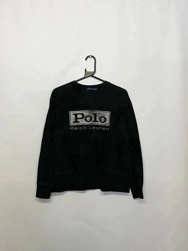 Polo Ralph Lauren Black Sweatshirt – Big Logo Embroidery – Size XS