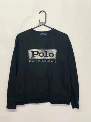 Polo Ralph Lauren Black Sweatshirt – Big Logo Embroidery – Size XS