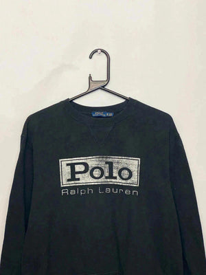 Polo Ralph Lauren Black Sweatshirt – Big Logo Embroidery – Size XS