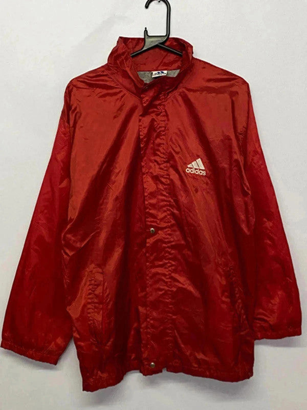 Vintage Red Adidas Windbreaker Jacket – Lightweight Shell – Unisex