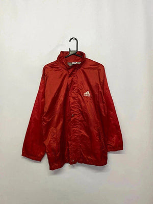 Vintage Red Adidas Windbreaker Jacket – Lightweight Shell – Unisex