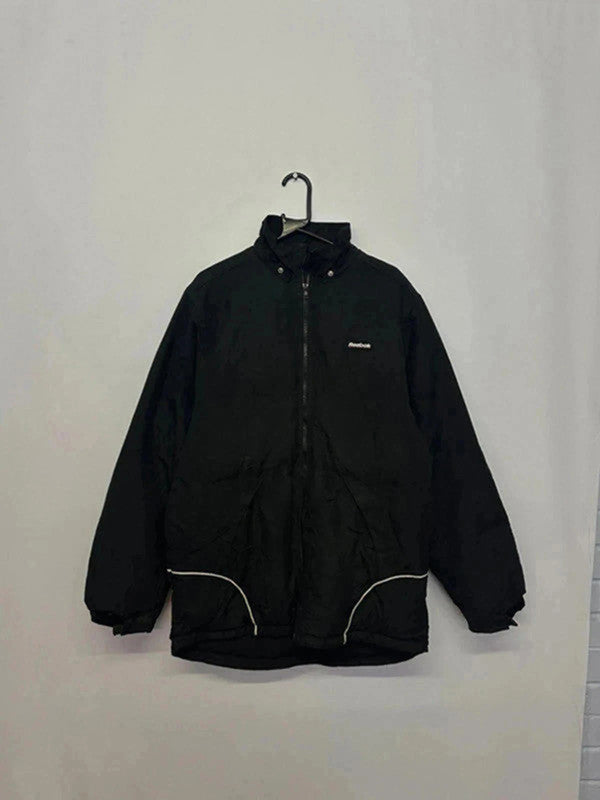 Vintage Reebok Padded Jacket – Size S – Black with White Piping