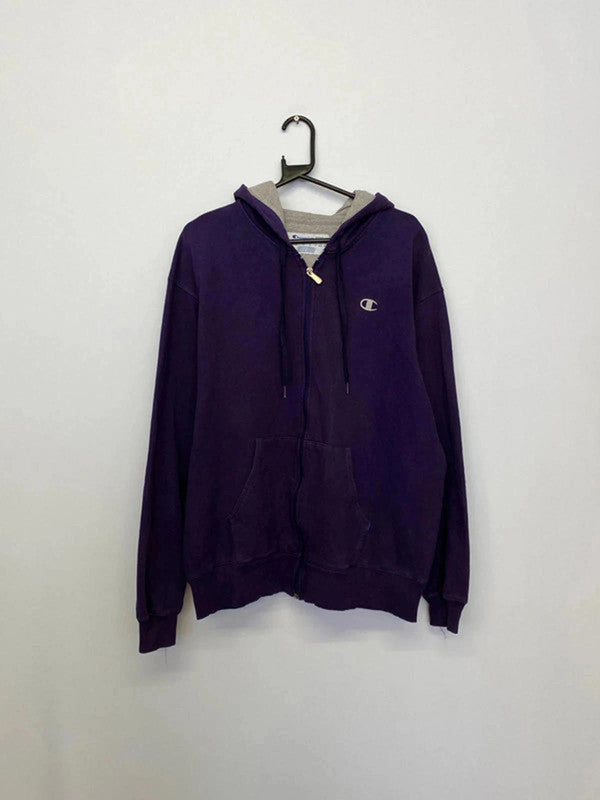 Champion Eco Authentic Full Zip Hoodie – Purple – Size L