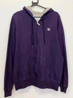 Champion Eco Authentic Full Zip Hoodie – Purple – Size L